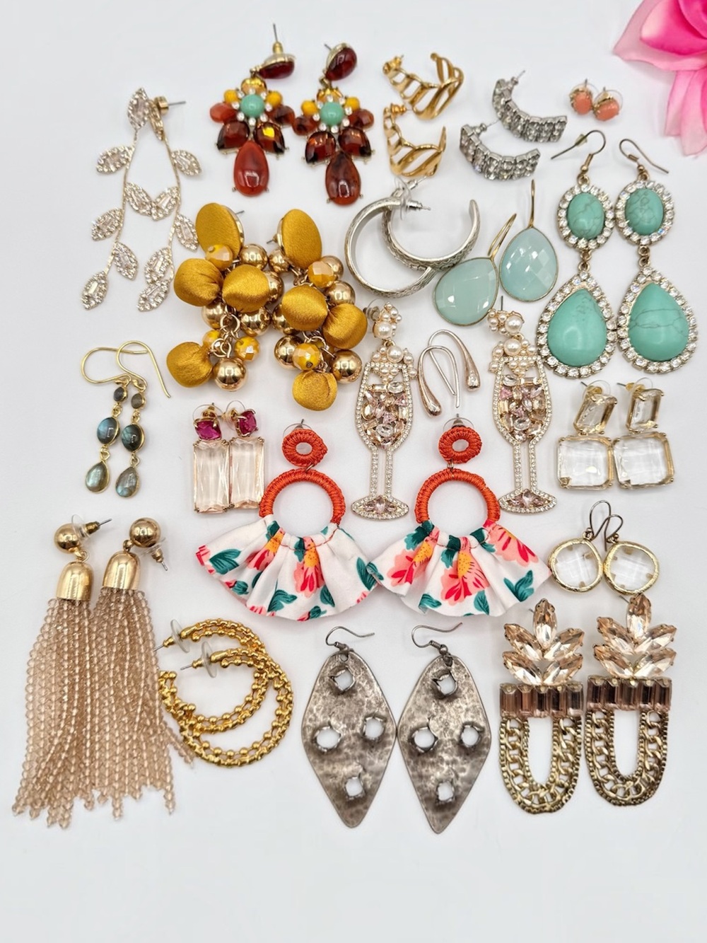 Pierced Earring Lot Costume Jewelry Mixed Styles Vintage To Now Reseller 20 Pair